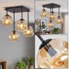 Moderne Cluster-plafondlamp Ripoll met vier amberkleurige glazen bollen