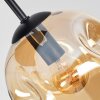 Moderne Cluster-plafondlamp Ripoll met vier amberkleurige glazen bollen