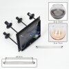 Cluster-plafondlamp Koyoto met 4 glazen bollen in amber, helder en rookglas ø 15 cm