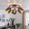 Alsen 3-lichts plafondlamp met draaibare spots en kap met rasterpatroon