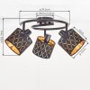 Alsen 3-lichts plafondlamp met draaibare spots en kap met rasterpatroon