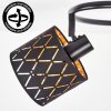 Alsen 3-lichts plafondlamp met draaibare spots en kap met rasterpatroon