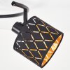 Alsen 3-lichts plafondlamp met draaibare spots en kap met rasterpatroon
