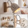 Scandinavische wandlamp Herford, verstelbare spotkop voor de leeshoek, zandkleurige kap