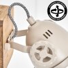Scandinavische wandlamp Herford, verstelbare spotkop voor de leeshoek, zandkleurige kap