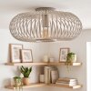 Scandinavische plafondlamp Oravi met open metalen kooiconstructie in zandkleur