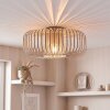Scandinavische kooi-plafondlamp Wemude, open metalen spijlen, E27, zandkleurig