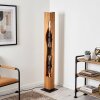 Moderne houten vloerlamp Sernadelo met golvende open uitsparingen, 4 lichtpunten
