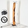 Moderne houten vloerlamp Sernadelo met golvende open uitsparingen, 4 lichtpunten