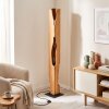 Moderne Vloerlamp Sernadelo met natuurlijke houten zuil en golvende openingen