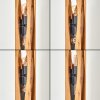 Natuurkleurige houten vloerlamp Sernadelo met open E27-fittingen, 4 lichtpunten