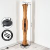 Boho houten vloerlamp Sernadelo met golvende staander en 4 E27-fittingen