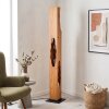 Boho-vloerlamp Sernadelo in natuurlijke kleuren met houten kolom en 4 E27-fittingen