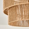 Boho plafondlamp Tamir, bruine metalen constructie met schermopbouw in natuurlijke kleuren