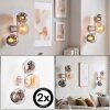 Zandkleurige moderne wandlamp Koyoto, 2-delige set, drie bollen in clusteropstelling