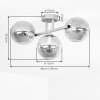 Moderne plafondlamp Gastor in cluster met drie bollen in rookkleur en amber