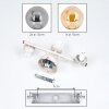 Moderne wandlamp Gastor met drie bollen in rook- en amberkleurig glas, E14