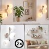 Scandinavische wandlamp Koyoto, set van 2 met verticale cluster en drie witte bollen