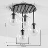Plafondlamp Gastor met 4 blauwe, groene en koperkleurige glazen bollen, ø 15 cm