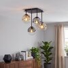 Moderne Cluster-plafondlamp Gastor met 4 glazen kappen in rookkleur, amber en helder