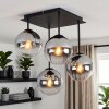 Moderne Cluster-plafondlamp Gastor met 4 glazen bollen in chroom, rook en helder