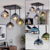 Cluster-plafondlamp Gastor met 4 moderne glazen bollen in blauw, groen en helder