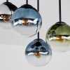 Cluster-plafondlamp Gastor met 4 moderne glazen bollen in blauw, groen en helder