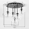 Cluster-plafondlamp Gastor met natuurkleurige lamellenplaat en 5 amberkleurige glazen bollen