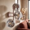 Bolvormige wandlamp Koyoto met verticale clusteropstelling en 3 glazen kappen