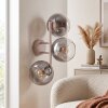 Moderne wandlamp Koyoto met drie ronde rook- en heldere glazen bollen