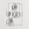 Moderne wandlamp Koyoto met drie ronde rook- en heldere glazen bollen