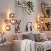 Wandlamp Gastor, 2-delige set met verticale rook- en heldere glazen bollen