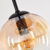 Moderne cluster-plafondlamp Gastor met 4 amberkleurige en heldere glazen bollen