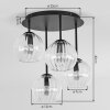 Moderne Cluster-plafondlamp Koyoto met 4 bolvormige glazen kappen Boven de eettafel