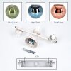 Wandlamp Koyoto met 3 blauwe, groene en koperkleurige glazen bollen verticaal gerangschikt