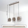 Hanglamp Lomir, kooikappen met rasterstructuur, voor de eettafel, montageverstelbaar