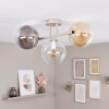 Moderne Cluster-plafondlamp Gastor met drie glazen kappen in amber, rook en helder