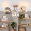 Moderne Cluster-plafondlamp Gastor met drie glazen kappen in amber, rook en helder