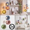 Retro wandlamp Gastor met verticale opstelling en drie lichtpunten, 2-delige set
