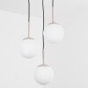 Cluster-hanglamp Gastor, verstelbaar bij montage, drie witte glazen bollen voor de eettafel