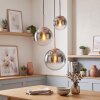 Cluster-hanglamp Gastor met 3 rook- en heldere glazen bollen voor de eettafel