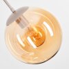 Hanglamp Gastor, drie glazen bollen in amber, rook en helder, verstelbaar bij montage