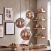 Hanglamp Gastor, cluster met 3 rookglazen bollen, verstelbaar bij montage