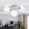 Cluster-plafondlamp Gastor met 3 Scandinavische ronde witte glazen bollen