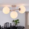 Cluster-plafondlamp Gastor met 3 Scandinavische ronde witte glazen bollen