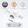 Moderne wandlamp Koyoto met drie ronde glazen bollen in helder, amber en rook