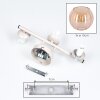 Moderne wandlamp Koyoto met 3 amberkleurige glazen bollen op metalen staaf