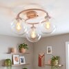 Moderne plafondlamp Gastor met clusteropstelling en 3 heldere glazen bollen