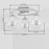 Moderne plafondlamp Gastor met clusteropstelling en 3 heldere glazen bollen