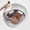 Moderne wandlamp Gastor met drie glazen bollen in rook, amber en helder glas
